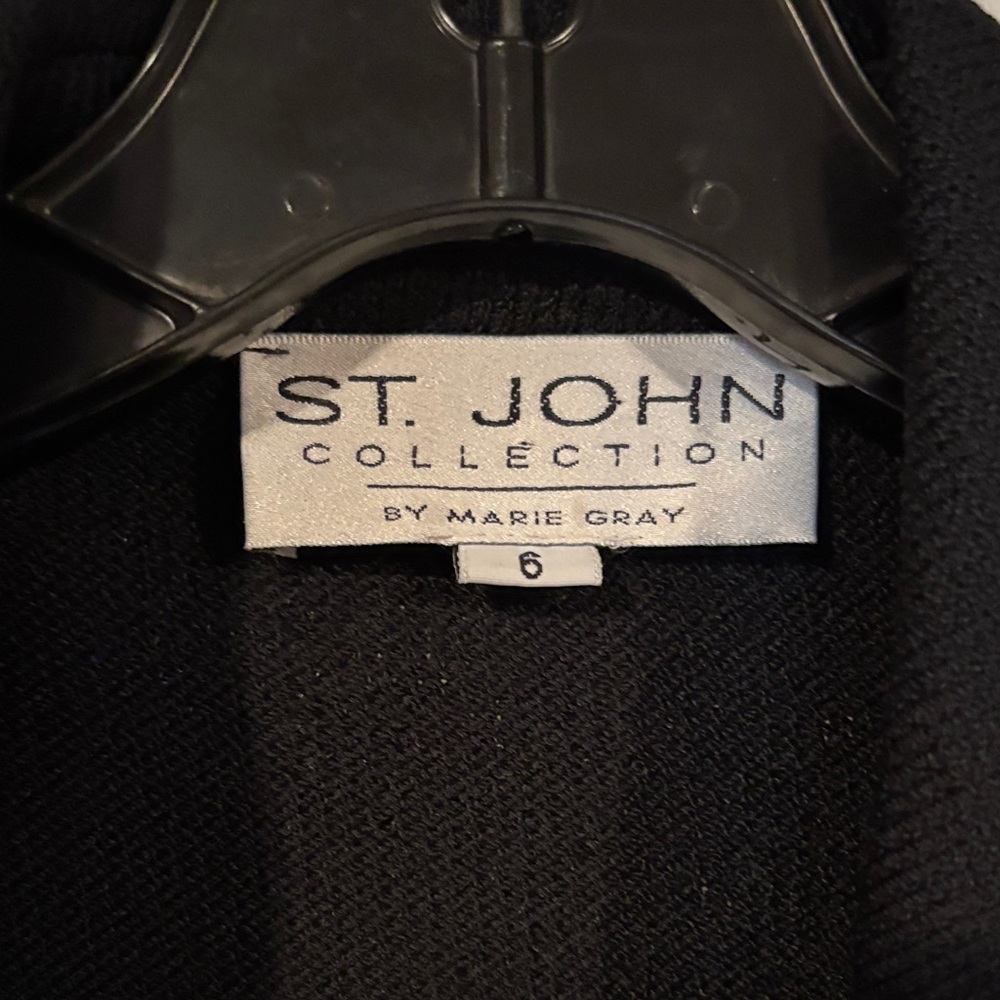 St. John Black Short Sleeve Jacket With Gold Acce… - image 2